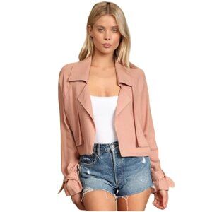 Lulus Positively Chic‎ Mauve Cropped Blazer Size M